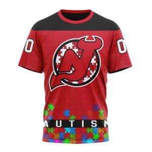 Customized NHL New Jersey Devils Hockey Fights Against Autism Unisex Tshirt TS4160