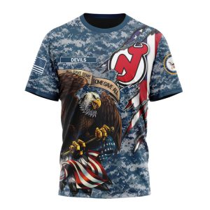Customized NHL New Jersey Devils Honor US Navy Veterans Unisex Tshirt TS4161
