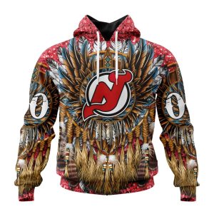 Customized NHL New Jersey Devils Special Native Costume Design Unisex Pullover Hoodie