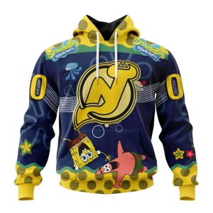 Customized NHL New Jersey Devils Specialized Jersey With SpongeBob Unisex Pullover Hoodie