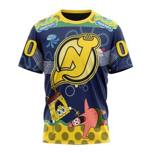 Customized NHL New Jersey Devils Specialized Jersey With SpongeBob Unisex Tshirt TS4170