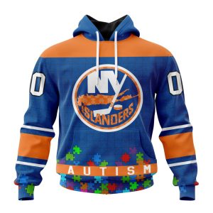 Customized NHL New York Islanders Hockey Fights Against Autism Unisex Pullover Hoodie