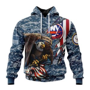 Customized NHL New York Islanders Honor US Navy Veterans Unisex Pullover Hoodie