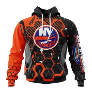 Customized NHL New York Islanders Specialized Design With MotoCross Style Unisex Pullover Hoodie