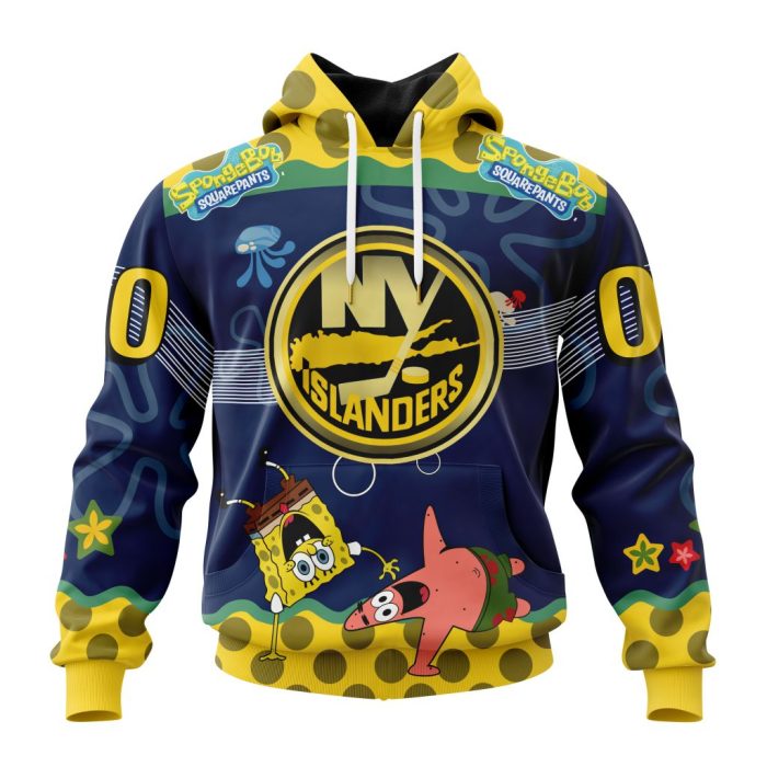 Customized NHL New York Islanders Specialized Jersey With SpongeBob Unisex Pullover Hoodie