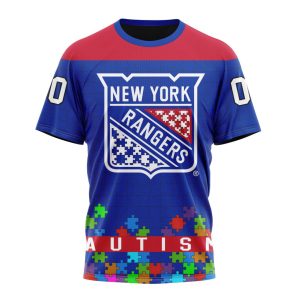Customized NHL New York Rangers Hockey Fights Against Autism Unisex Tshirt TS4186