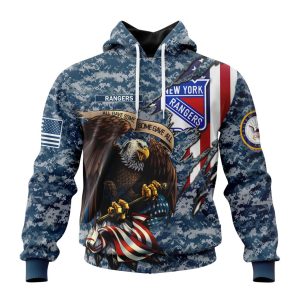 Customized NHL New York Rangers Honor US Navy Veterans Unisex Pullover Hoodie