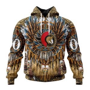 Customized NHL Ottawa Senators Special Native Costume Design Unisex Pullover Hoodie
