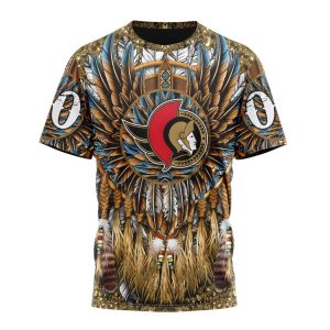 Customized NHL Ottawa Senators Special Native Costume Design Unisex Tshirt TS4202