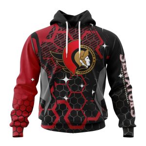 Customized NHL Ottawa Senators Specialized Design With MotoCross Style Unisex Pullover Hoodie