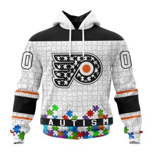 Customized NHL Philadelphia Flyers Hockey Fights Against Autism Unisex Pullover Hoodie