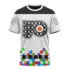 Customized NHL Philadelphia Flyers Hockey Fights Against Autism Unisex Tshirt TS4211
