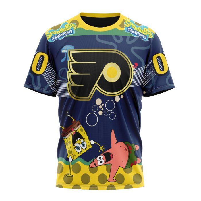 Customized NHL Philadelphia Flyers Specialized Jersey With SpongeBob Unisex Tshirt TS4221