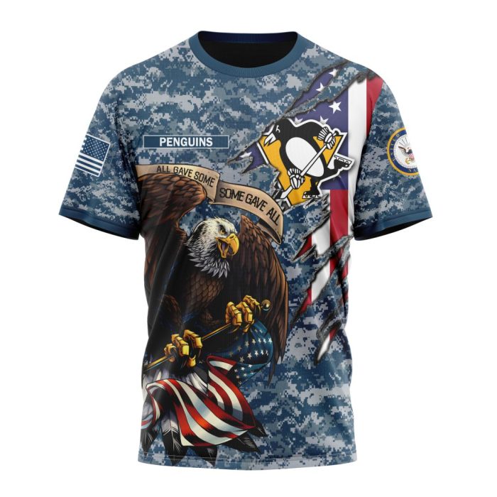 Customized NHL Pittsburgh Penguins Honor US Navy Veterans Unisex Tshirt TS4225