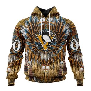 Customized NHL Pittsburgh Penguins Special Native Costume Design Unisex Pullover Hoodie