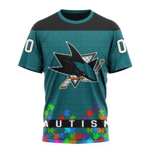 Customized NHL San Jose Sharks Hockey Fights Against Autism Unisex Tshirt TS4237