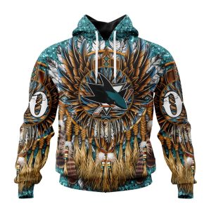 Customized NHL San Jose Sharks Special Native Costume Design Unisex Pullover Hoodie