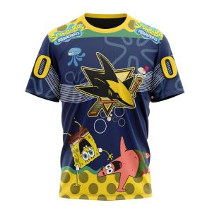 Customized NHL San Jose Sharks Specialized Jersey With SpongeBob Unisex Tshirt TS4246