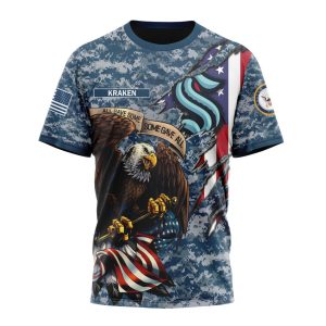 Customized NHL Seattle Kraken Honor US Navy Veterans Unisex Tshirt TS4250