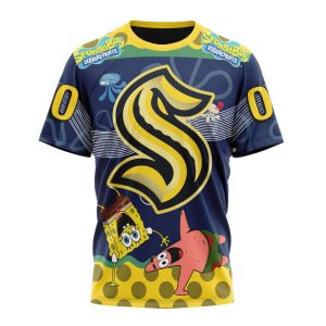 Customized NHL Seattle Kraken Specialized Jersey With SpongeBob Unisex Tshirt TS4259