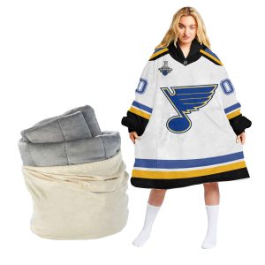 Customized NHL St. Louis Blues Retro Classic Oodie Blanket Hoodie Wearable Blanket