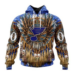 Customized NHL St. Louis Blues Special Native Costume Design Unisex Pullover Hoodie