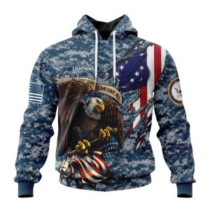 Customized NHL Tampa Bay Lightning Honor US Navy Veterans Unisex Pullover Hoodie