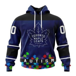 Customized NHL Toronto Maple Leafs Hockey Fights Against Autism Unisex Pullover Hoodie