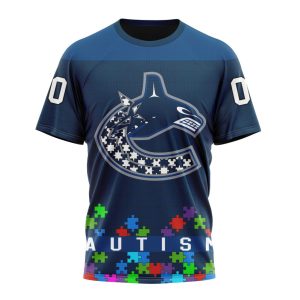 Customized NHL Vancouver Canucks Hockey Fights Against Autism Unisex Tshirt TS4301