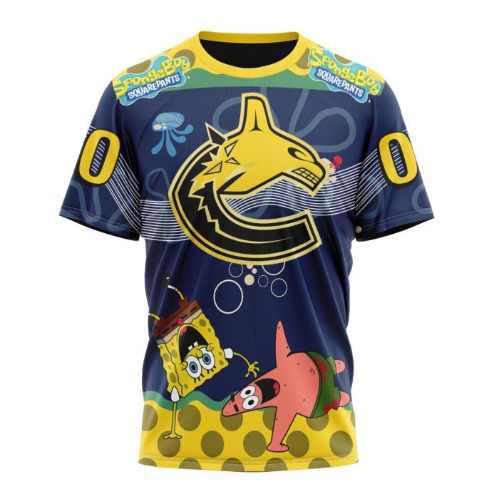 Customized NHL Vancouver Canucks Specialized Jersey With SpongeBob Unisex Tshirt TS4310