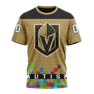 Customized NHL Vegas Golden Knights Hockey Fights Against Autism Unisex Tshirt TS4313