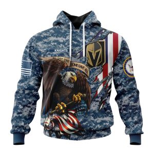 Customized NHL Vegas Golden Knights Honor US Navy Veterans Unisex Pullover Hoodie