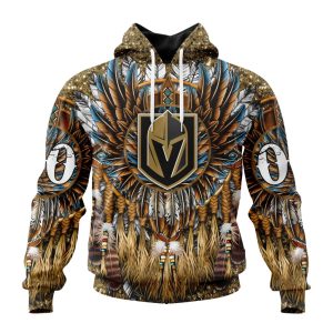 Customized NHL Vegas Golden Knights Special Native Costume Design Unisex Pullover Hoodie