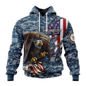 Customized NHL Washington Capitals Honor US Navy Veterans Unisex Pullover Hoodie