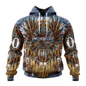 Customized NHL Washington Capitals Special Native Costume Design Unisex Pullover Hoodie