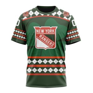 Customized New York Rangers Green Shamrock Celebrate St Patrick's Day Unisex Tshirt TS3940