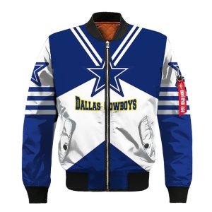 Dallas Cowboys Blue Silver Bomber Jacket TBJ4566