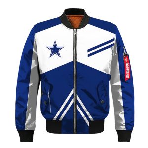 Dallas Cowboys Blue Silver Bomber Jacket TBJ4872