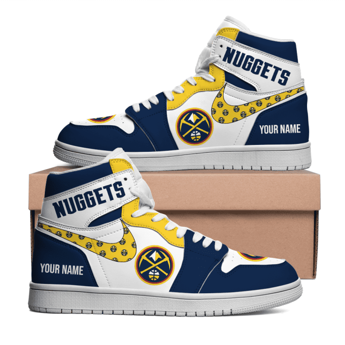 Denver Nuggets Personalized NBA AJ1 Nike Sneakers High Top