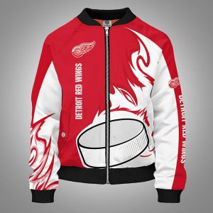 Detroit Red Wings Red Bomber Jacket TBJ4887