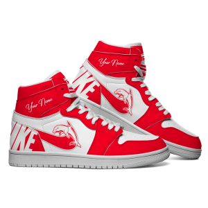 Dolphins Custom Name NRL AJ1 Nike Sneakers High Top Shoes Collection