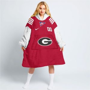 Georgia Bulldogs - Personalize Oodie Blanket Hoodie Wearable Blanket