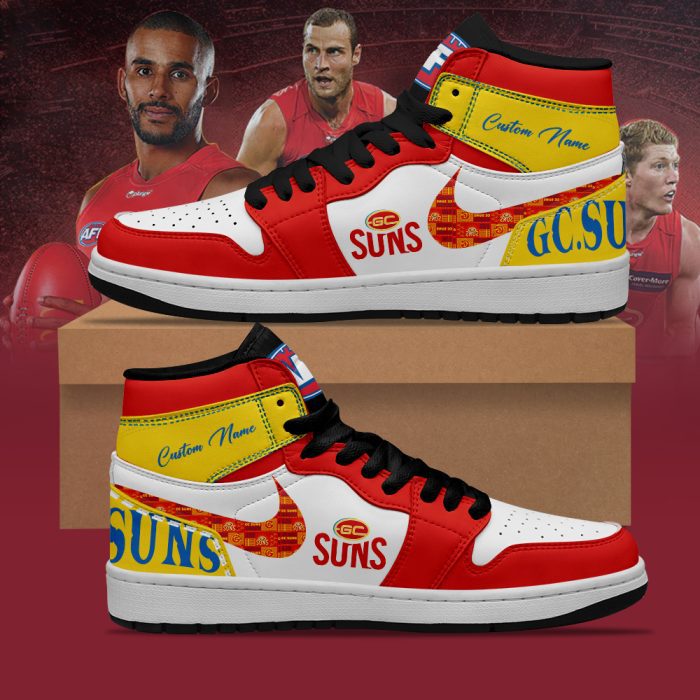 Gold Coast Suns AFL Personalized AJ1 Nike Sneakers High Top Shoes