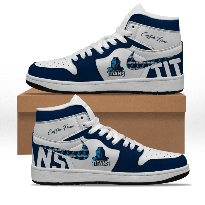 Gold Coast Titans NRL AJ1 Nike Sneakers High Top Shoes 2023 Collection