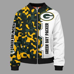 Green Bay Packers Camouflage Yellow Bomber Jacket TBJ4593