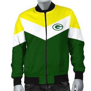 Green Bay Packers Green Yellow Bomber Jacket TBJ4588