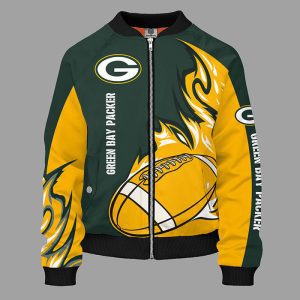 Green Bay Packers Yellow Green Bomber Jacket TBJ4597