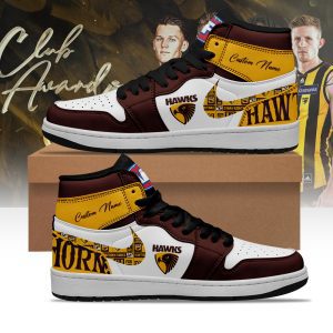 Hawthorn Hawks AFL Personalized AJ1 Nike Sneakers High Top Shoes