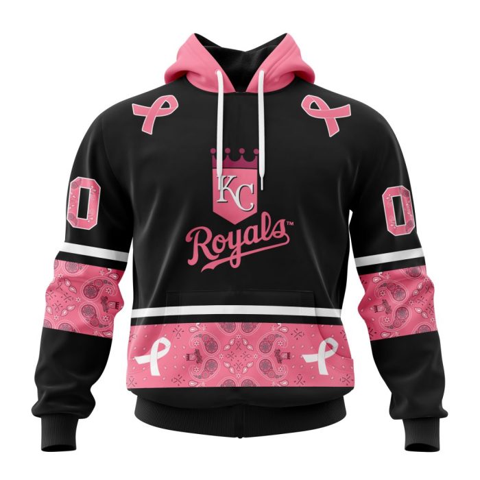 Kansas City Royals Specialized Design In Classic Style With Paisley! In October We Wear Pink Breast Cancer Unisex Pullover Hoodie