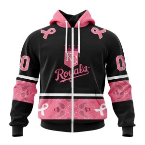 Kansas City Royals Specialized Design In Classic Style With Paisley! In October We Wear Pink Breast Cancer Unisex Zip Hoodie